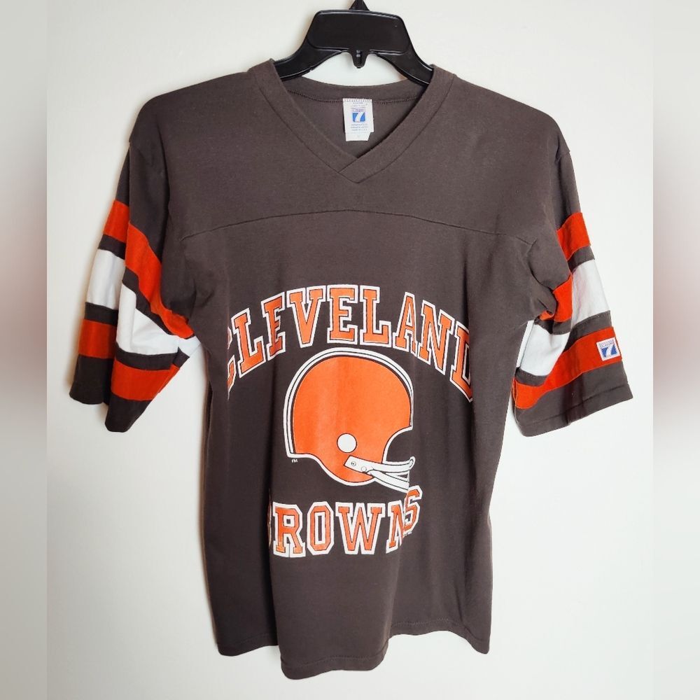 VTG 90s Logo 7 Cleveland Browns Graphic Logo T-shirt Jersey, Sz M